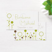 グリーンモダンフローラドシンプルット結婚式の引き出物ラベル (デスク)