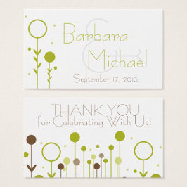 グリーンモダンフローラドシンプルット結婚式の引き出物ラベル