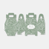 グリーンモダンフローラモノグラムサンキュー結婚ズ フェイバーボックス (折り畳みなし)