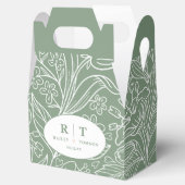 グリーンモダンフローラモノグラムサンキュー結婚ズ フェイバーボックス (オープン)