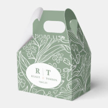 グリーンモダンフローラモノグラムサンキュー結婚ズ