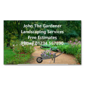 グリーンモダンフローラ磁気名刺 マグネット名刺 (正面)