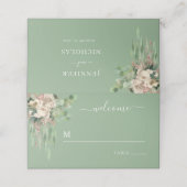 グリーンモダンフローラ結婚ズ プレイスカード (外部開封)