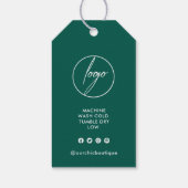 グリーンモダンブティック衣料品価格つるラベルロゴ ギフトタグ (裏面)