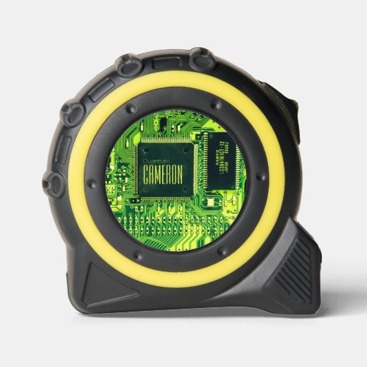 グリーンモダンプリント回路マイクロチップギークカスタム メジャー (正面)