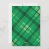 グリーンモダンプレイドメリークリスマスデザイン シーズンカード (裏面)