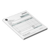 グリーンモダンプロフェッショナル事業請求書型枠 ノートパッド (アングル)