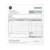 グリーンモダンプロフェッショナル事業請求書型枠 ノートパッド (正面)