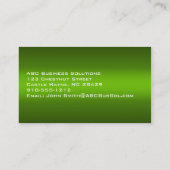 グリーンモダンプロフェッショナル名刺の色合い 名刺 (裏面)