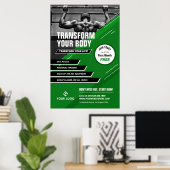 グリーンモダンプロモジム写真フィットネス ポスター (ホームオフィス)