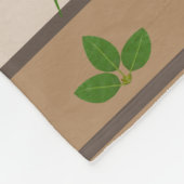 グリーンモダンベイ葉オンベージュ フリースブランケット (角)