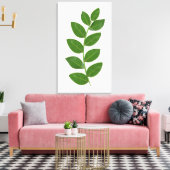 グリーンモダンベイ葉 キャンバスプリント (インサイチュ (リビング))