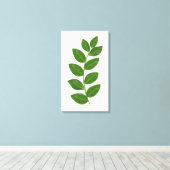 グリーンモダンベイ葉 キャンバスプリント (インサイチュ (ウッドフロア))