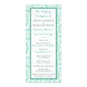 グリーンモダンペイズリー結婚式 プログラム (正面)
