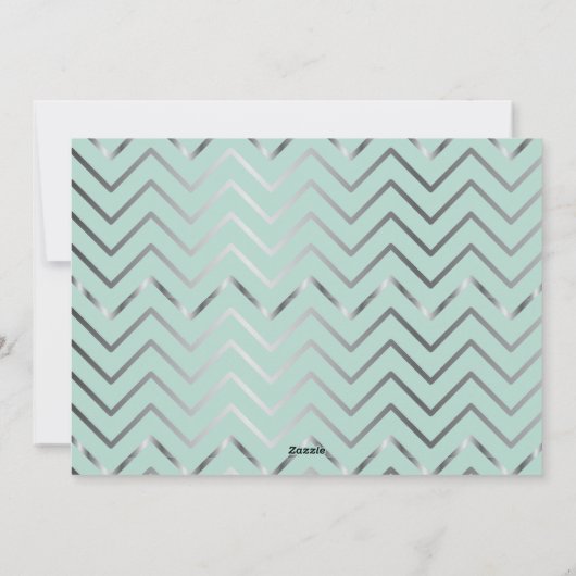 グリーンモダンホリデー応援フェイクシルバーフォト シーズンカード (裏面)