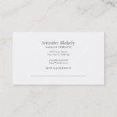 グリーンモダンホワイトアポイントメント名刺 予約カード (裏面)