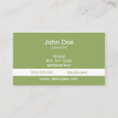 グリーンモダンホワイトクラス実在エテート名刺 名刺 (裏面)