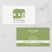 グリーンモダンホワイトクラス実在エテート名刺 名刺 (正面/裏面)