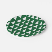 グリーンモダンホワイトツリーパターンホリデーパーティー ペーパープレート (アングル)