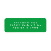 グリーンモダンホワイトフェスティバルホリデー差出人住所 ラベル (正面)