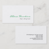 グリーンモダンホワイト美容師メイクアップアーティスト 名刺 (正面/裏面)