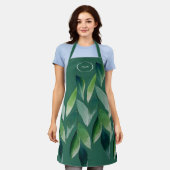 グリーンモダンボヘミアン自然 エプロン (着用した状態)