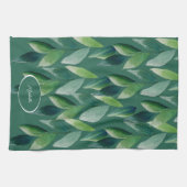 グリーンモダンボヘミアン自然 キッチンタオル (横)