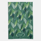 グリーンモダンボヘミアン自然 キッチンタオル (縦)