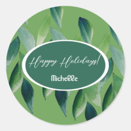 グリーンモダンボヘミアン自然 ラウンドシール