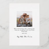 グリーンモダンボホ8フォトコラージクリスマス 箔シーズンカード (裏面)