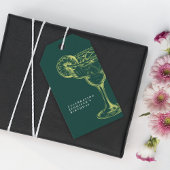 グリーンモダンマルガリタフィエスタバースデーパーティー ギフトタグ