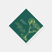 グリーンモダンマルガリタフィエスタバースデーパーティー スタンダードカクテルナプキン (角)