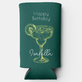 グリーンモダンマルガリタフィエスタバースデーパーティー スリム缶クーラー
