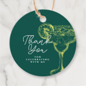 グリーンモダンマルガリタフィエスタバースデーパーティー フェイバータグ (正面)