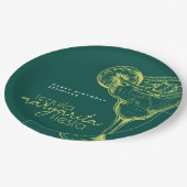 グリーンモダンマルガリタフィエスタバースデーパーティー ペーパープレート (アングル)