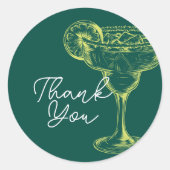 グリーンモダンマルガリタフィエスタバースデーパーティー ラウンドシール (正面)