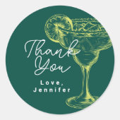グリーンモダンマルガリタフィエスタバースデーパーティー ラウンドシール (正面)