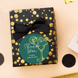 グリーンモダンマルガリタフィエスタバースデーパーティー ラウンドシール