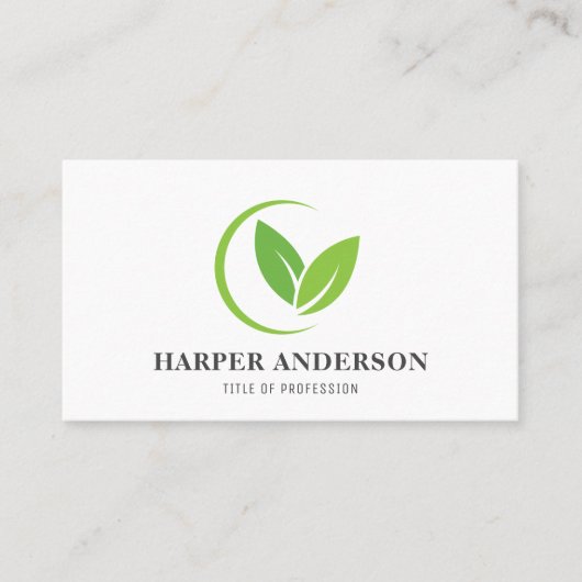 グリーンモダンミニマルエコプロフェッショナル 名刺 (正面)