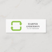 グリーンモダンミニマルエコリサイクルプロフェッショナル スキニー名刺 (正面)