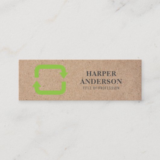 グリーンモダンミニマルエコリサイクルプロフェッショナル スキニー名刺 (正面)