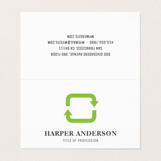 グリーンモダンミニマルエコリサイクルプロフェッショナル 名刺 (外部フラット)