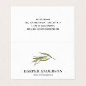 グリーンモダンミニマルオリーブツリープロフェッショナルブシン 名刺 (外部フラット)