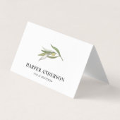 グリーンモダンミニマルオリーブツリープロフェッショナルブシン 名刺 (正面)