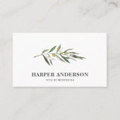 グリーンモダンミニマルオリーブツリープロフェッショナル 名刺 (正面)