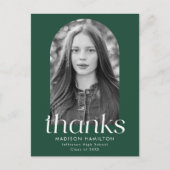 グリーンモダンミニマル写真卒業 ポストカード (正面)