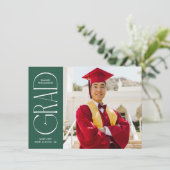 グリーンモダンミニマル卒業発表 招待状 (スタンド正面)