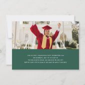 グリーンモダンミニマル卒業発表 招待状 (裏面)