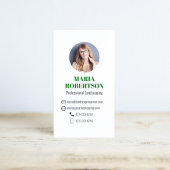 グリーンモダンミニマルQRコードソーシャルメディア 名刺