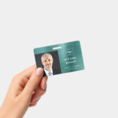 グリーンモダンメタリック会社の写真ID バッジ (手持ち)